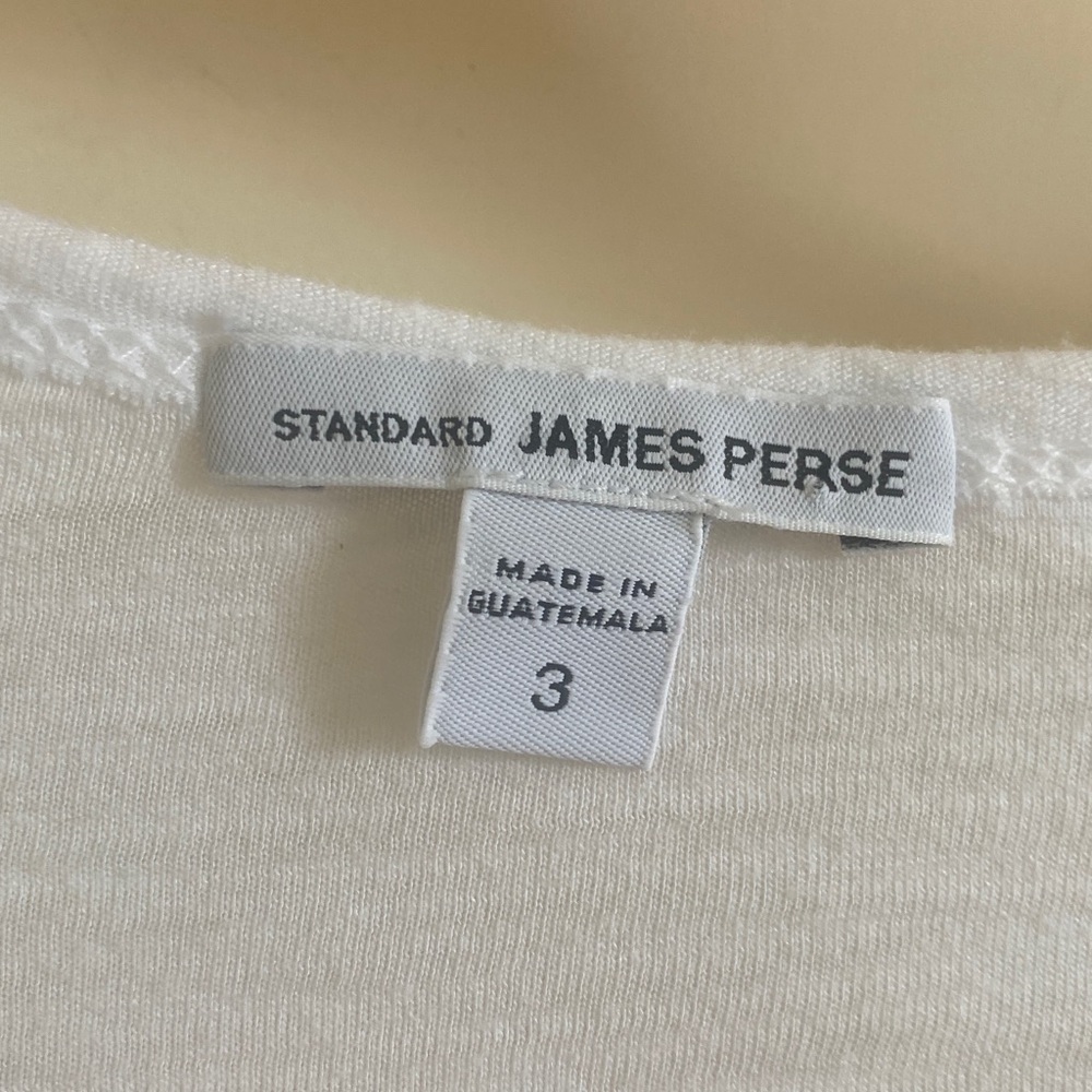 James Perse Standard White Long Sleeve Lightweight Tee - Picture 2 of 2